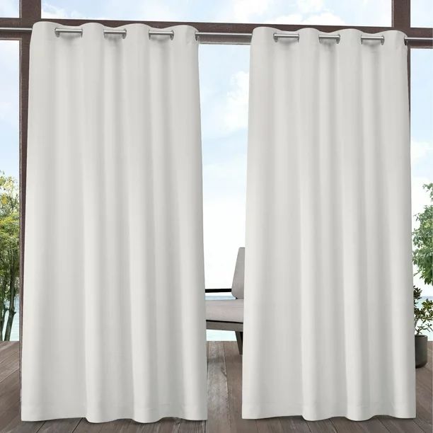 Exclusive Home Curtains 2 Pack Indoor/Outdoor Solid Cabana Grommet Top Curtain Panels | Walmart (US)
