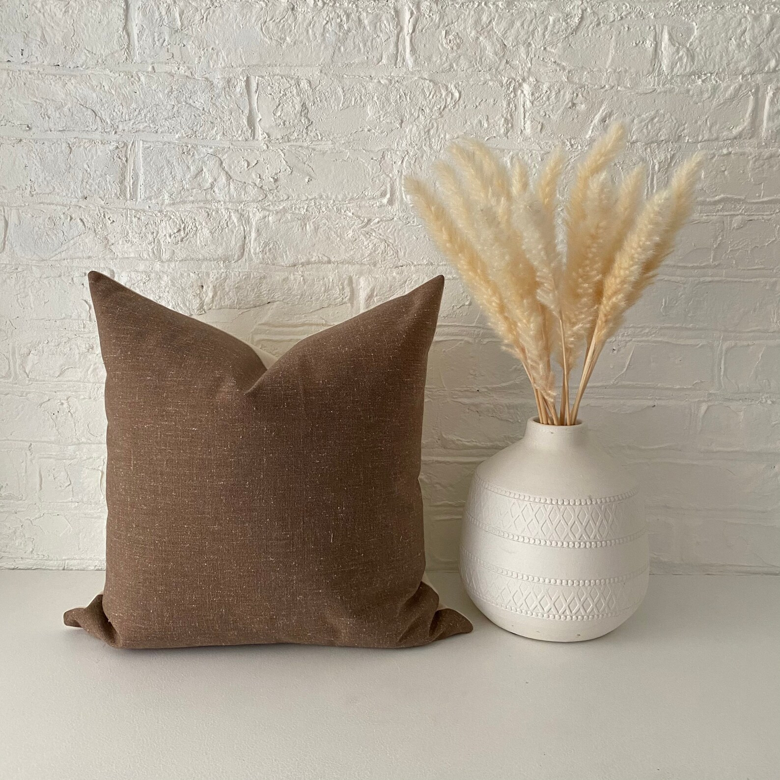 TERRA  Textured Brown Pillow Cover  Modern Farmhouse  Boho - Etsy | Etsy (US)