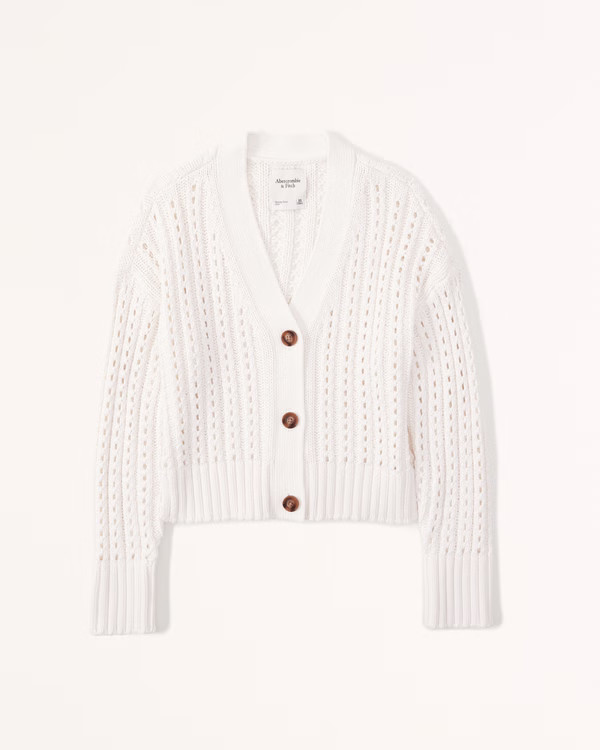 Mesh Stitch Short Cardigan | Abercrombie & Fitch (US)