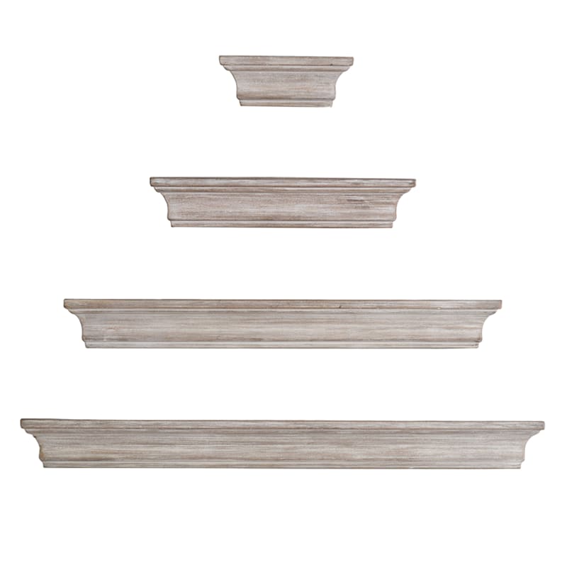 Kate 4-Piece Light Grey Wooden Wall Ledge Set | At Home