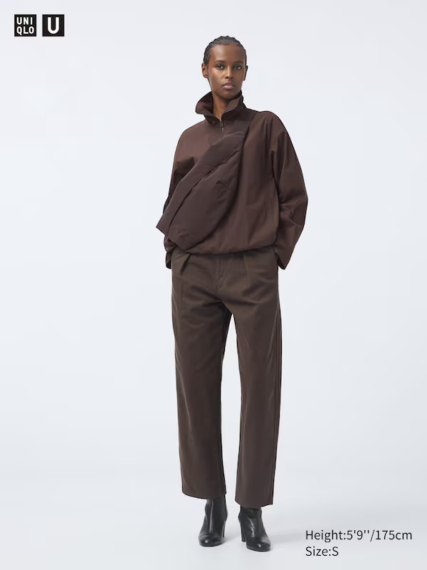 Denim Pleated Trousers (Short) | UNIQLO (UK)