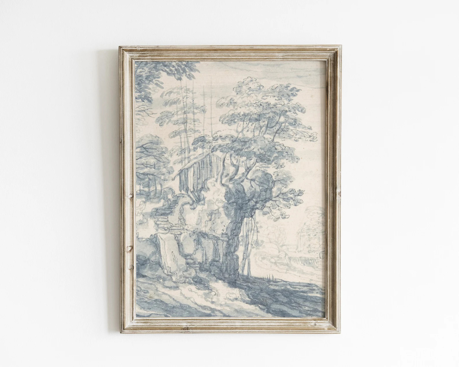 Blue Willow Wall Art, Vintage Landscape Painting, Chinoiserie Printable Art, French Painting - Et... | Etsy (US)