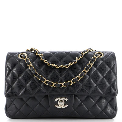 Classic Double Flap Bag Quilted Caviar Medium | Rebag