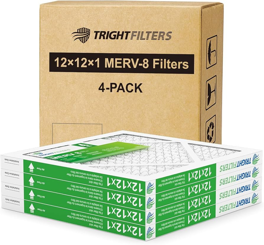 TRIGHTFILTERS 12x12x1 Air Filter 4 Pack, MERV 8 Pleated Dust Defense Air Filters Replacement Air ... | Amazon (US)