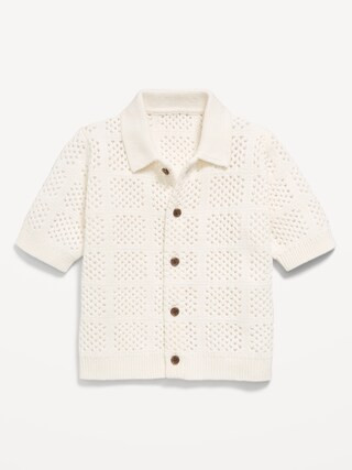 Oversized Short-Sleeve Crochet-Knit Shirt for Toddler Boys | Old Navy (US)