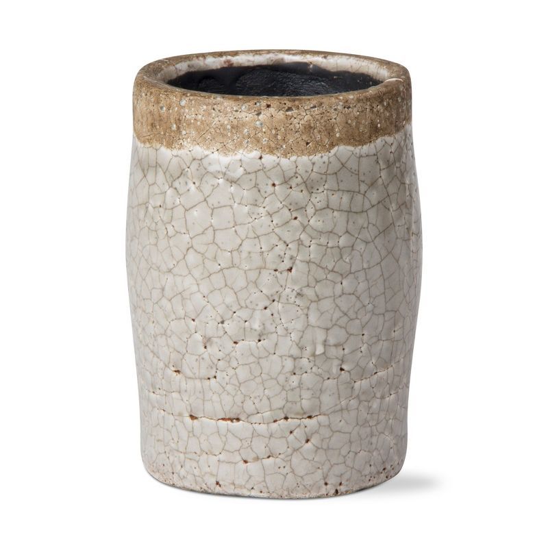tagltd Crackle Glazed Rustic Vase Medium Gray | Target