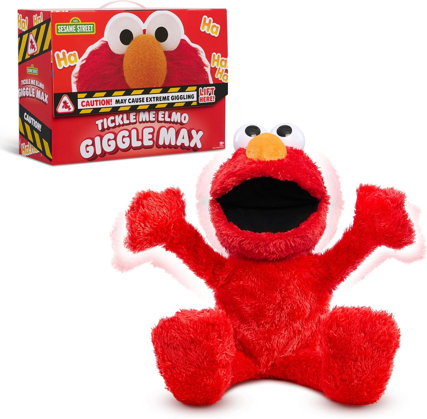 Sesame Street Tickle Me Elmo Giggle Max 18-Inch Interactive Plush Toy | Amazon (US)
