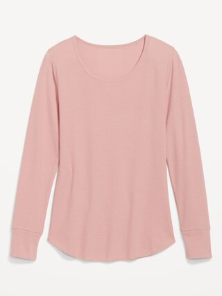 Printed Thermal-Knit Long-Sleeve Pajama Top for Women | Old Navy (US)