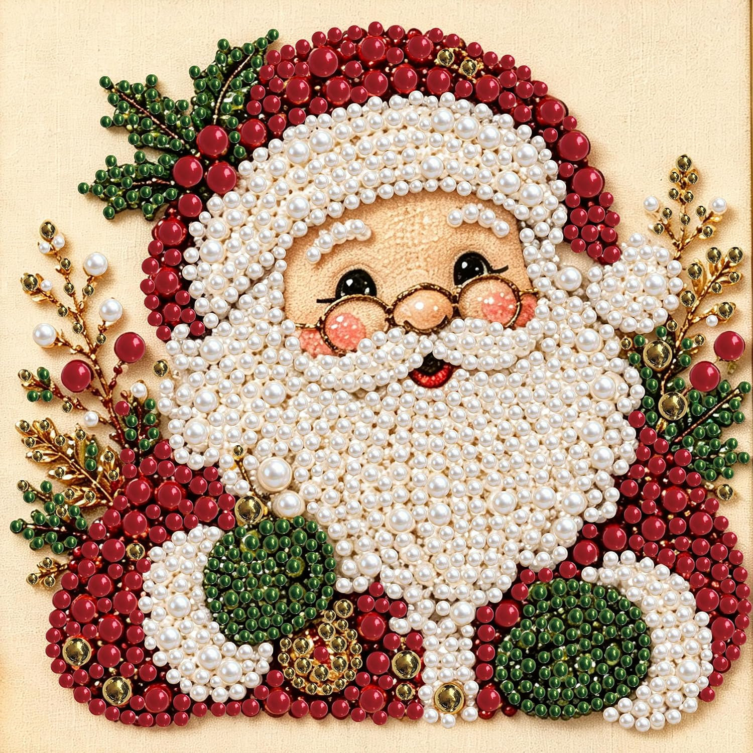 NFDPFUN Pearl Art Kits for Adults,Santa Claus Diamond Painting Kit,Gem Art | Amazon (US)