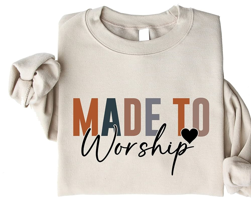 Made To Worship Sweatshirt, Christian Sweatshirt, Faith Sweatshirt, Religious Sweatshirt, Christi... | Amazon (US)