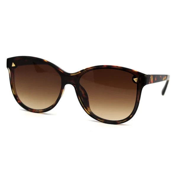 Womens Pyramid Stud Boyfriend Style Horn Rim Sunglasses Tortoise Gradient Brown | Walmart (US)