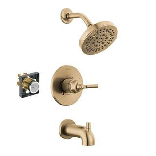 Saylor Gold Single Handle 5-Spray Tub and Shower Faucet 1.75 GPM in Champagne Bronze Valve Included | The Home Depot