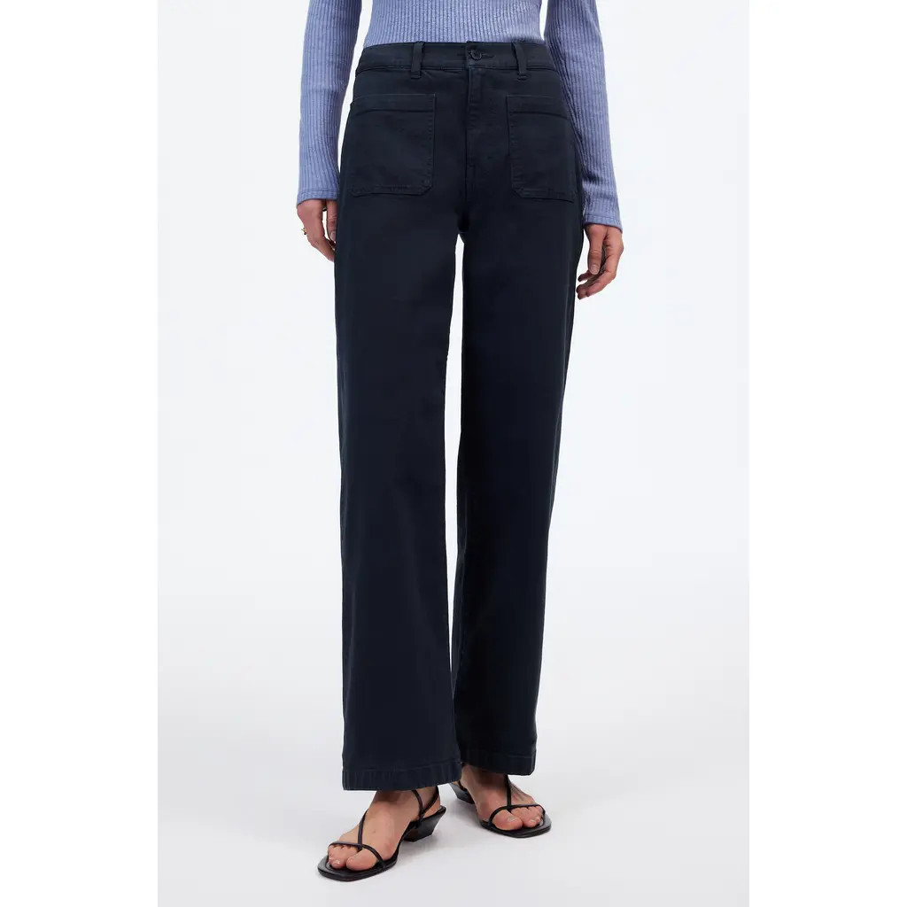 Madewell The Emmett Patch Pocket Wide Leg Pants in Dark Navy at Nordstrom, Size 30 | Nordstrom
