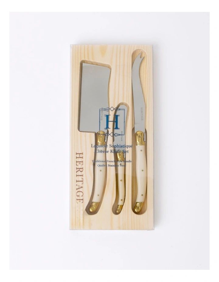 Laguiole Sophistique 3pc Cheese Knife Set in Ivory | Myer
