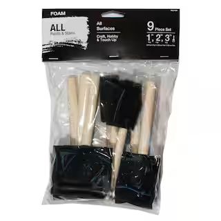 1 in., 2 in. and 3 in. Chiseled Foam Paint Brush Set (9-Pack) A 8509 - The Home Depot | The Home Depot