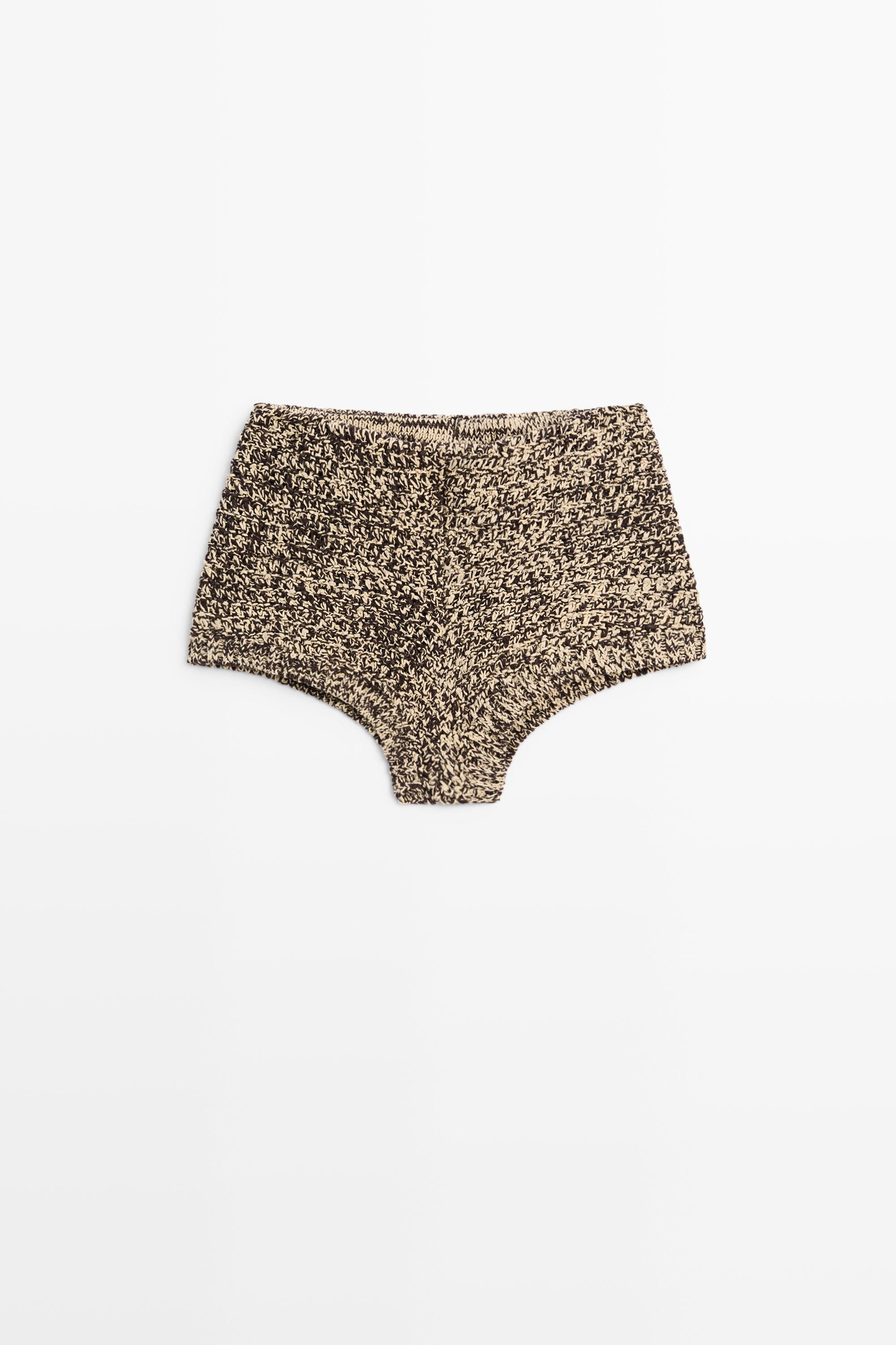 Melierten Strickshorts im Total Look | Massimo Dutti DE