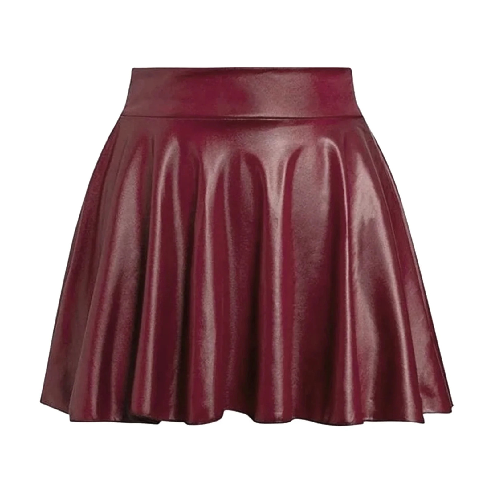 Women's Skirts,Women's Fashion High Waist Pleated Solid Color Short Skirt Loose Skirt Metallic Sk... | Walmart (US)