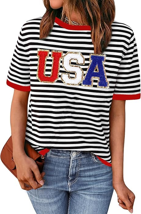 Ithalt 250th Anniversary USA Shirt Womens 4th of July Shirts American Patriotic T Shirts USA Flag... | Amazon (US)