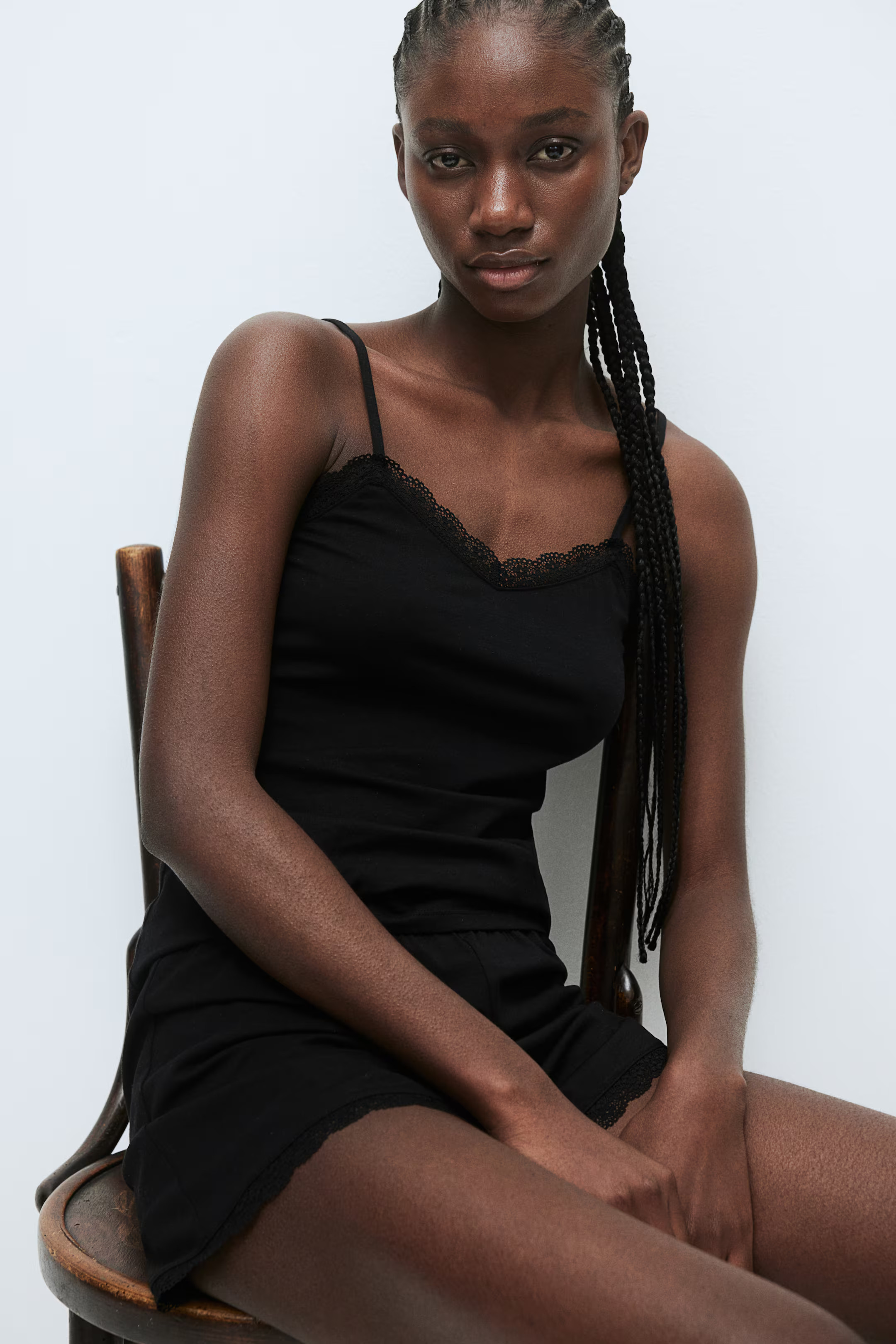 Shortama - V-hals - Mouwloos - Wit/bloemetjes - DAMES | H&M NL | H&M (DE, AT, CH, NL, FI)