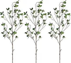 MARTINE MALL 3pcs Artificial Ficus Branches Leaf Spray, 44'' Faux Eucalyptus Branches Banyan Ficu... | Amazon (US)