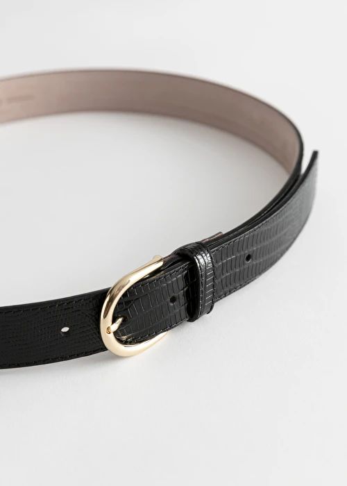 Micro Croc Embossed Leather Belt | & Other Stories (EU + UK)