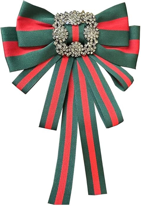 Vintage striped rhinestone Bow Blouse Embellishment Neckline Women's blouse bow tie corsage acces... | Amazon (US)