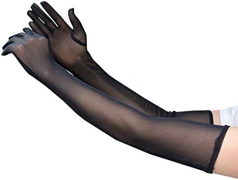 Luwint Black Mesh Gloves for Women Girls Opera Halloween Costume Wedding Bridal | Amazon (US)