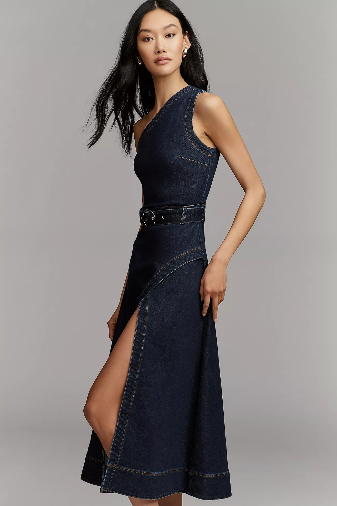 Avec Les Filles Belted One-Shoulder Shirtdress | Anthropologie (US)