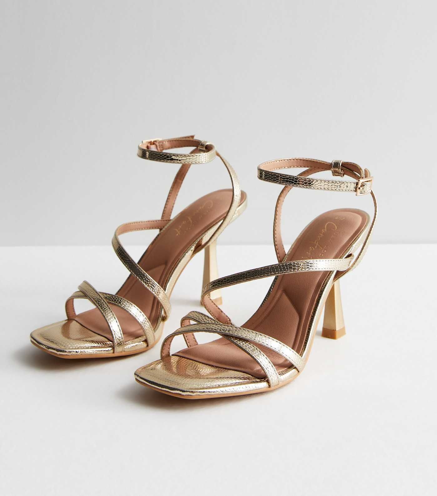 Gold Strappy Stiletto Heel Sandals
						
						Add to Saved Items
						Remove from Saved Items | New Look (UK)
