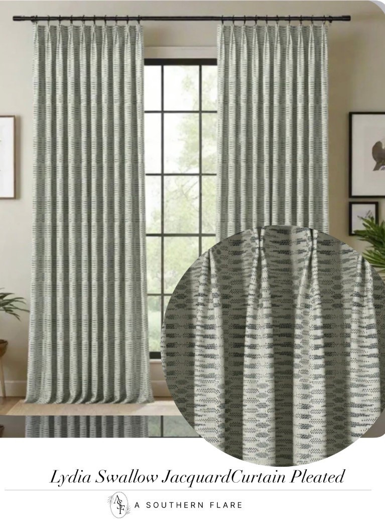 Lydia Swallow Jacquard
Curtain Pleated/Pleated Curtain 

#LTKHome #LTKFindsUnder50 #LTKFindsUnder100