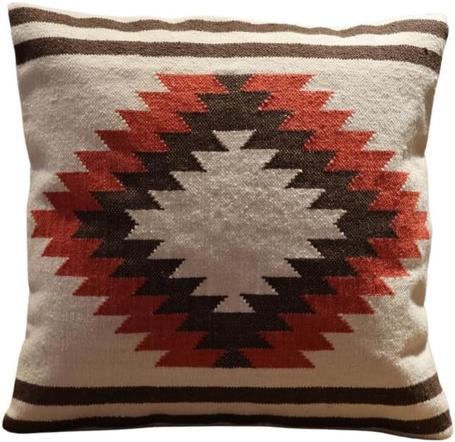 Handmade 100% Wool Kilim Pillow Cover – 18x18 Inches, Durable Indian Cushion Case, Premium New ... | Amazon (US)