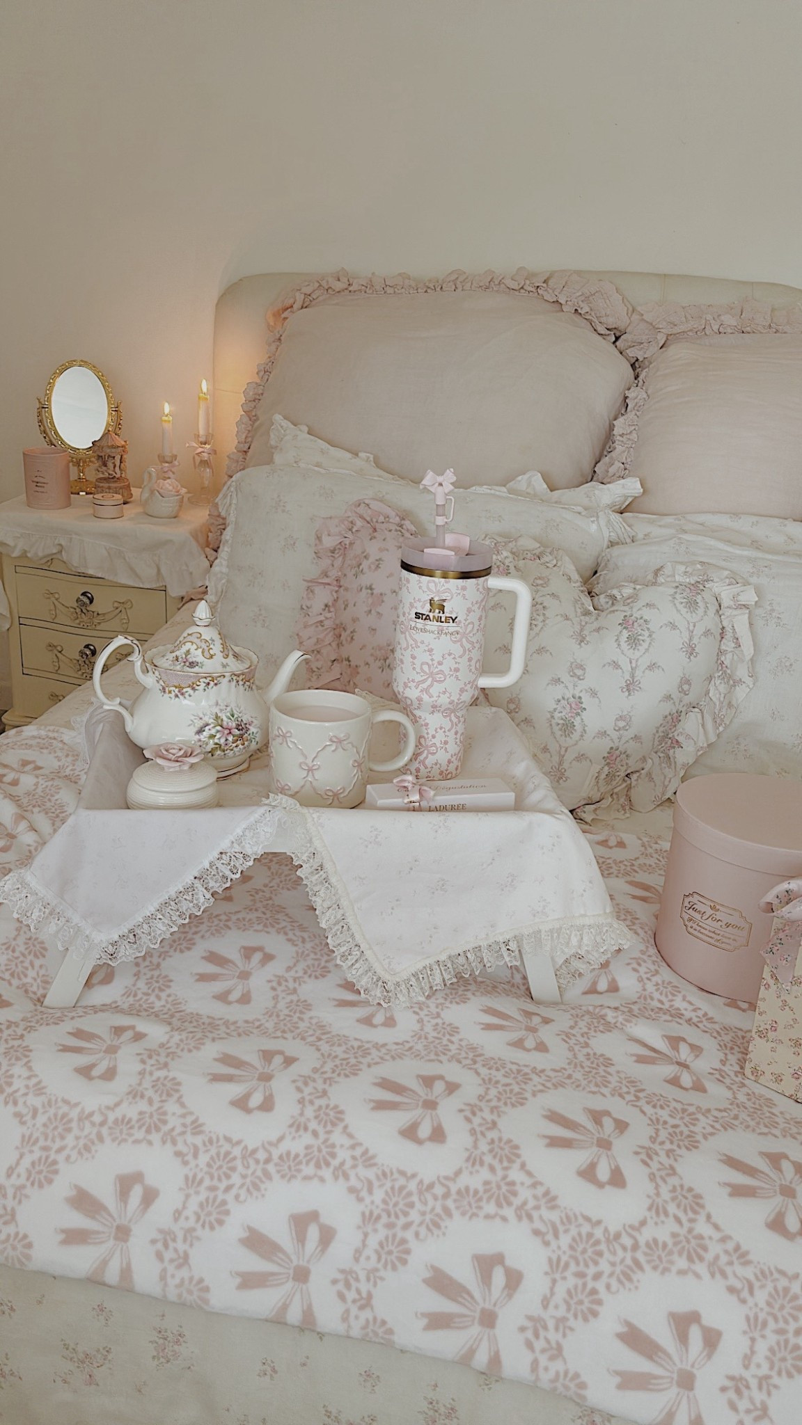 Some Pretty Pink Cozy Bedroom Details 💫 

#LTKmorningroutine #LTKHome #LTKdayinmylife