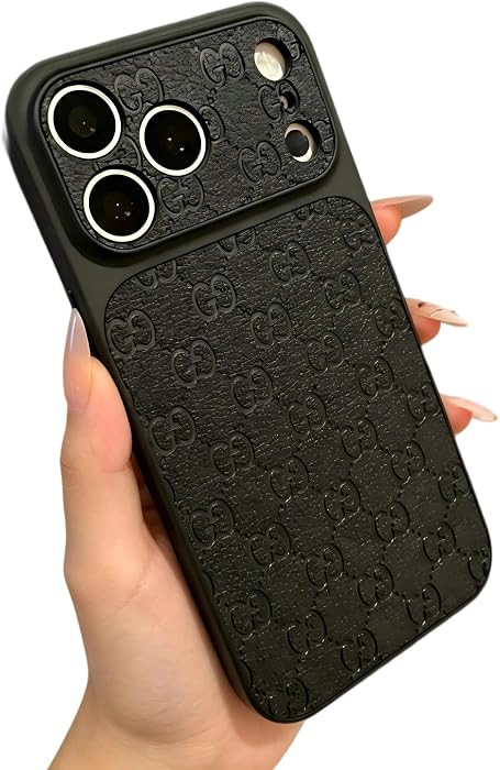 Designer Leather Case for iPhone 17 Pro Max/18 Pro Max,Black | Amazon (US)