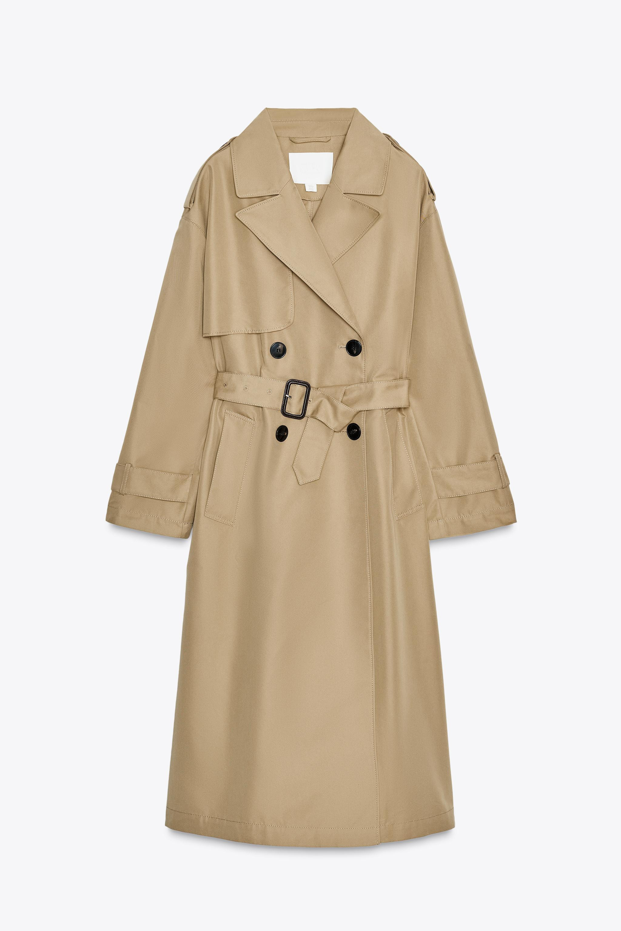 LONG DOUBLE-BREASTED TRENCH COAT WITH BELT | Zara UK