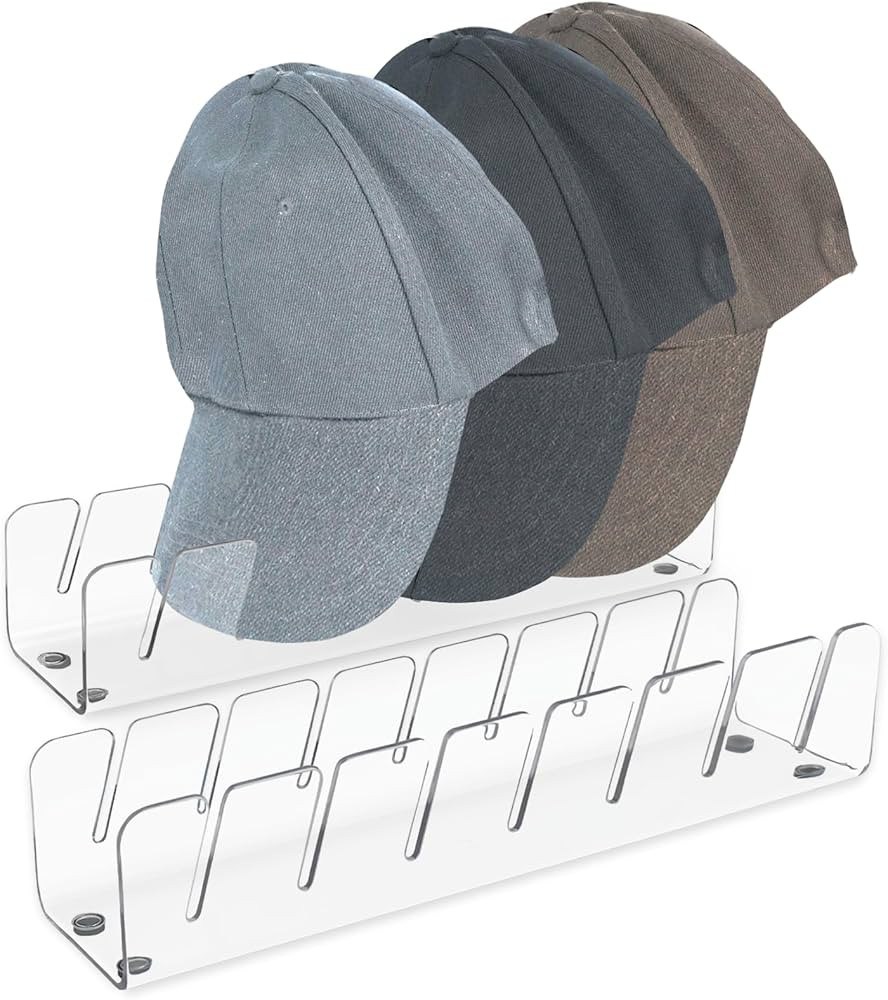 Hat Stand for Baseball Caps, 2 Pack Hat Organizer and Display, Acrylic Hat Rack for 14 Baseball C... | Amazon (US)