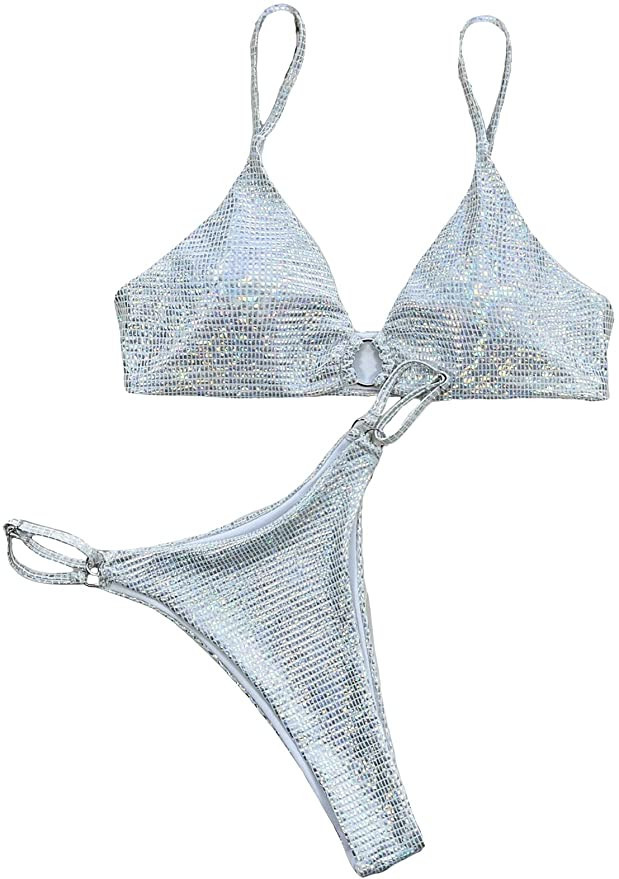 SOLY HUX Women's Floral Print Spaghetti Strap Bikini Bathing Suit 2 Piece Swimsuits | Amazon (US)