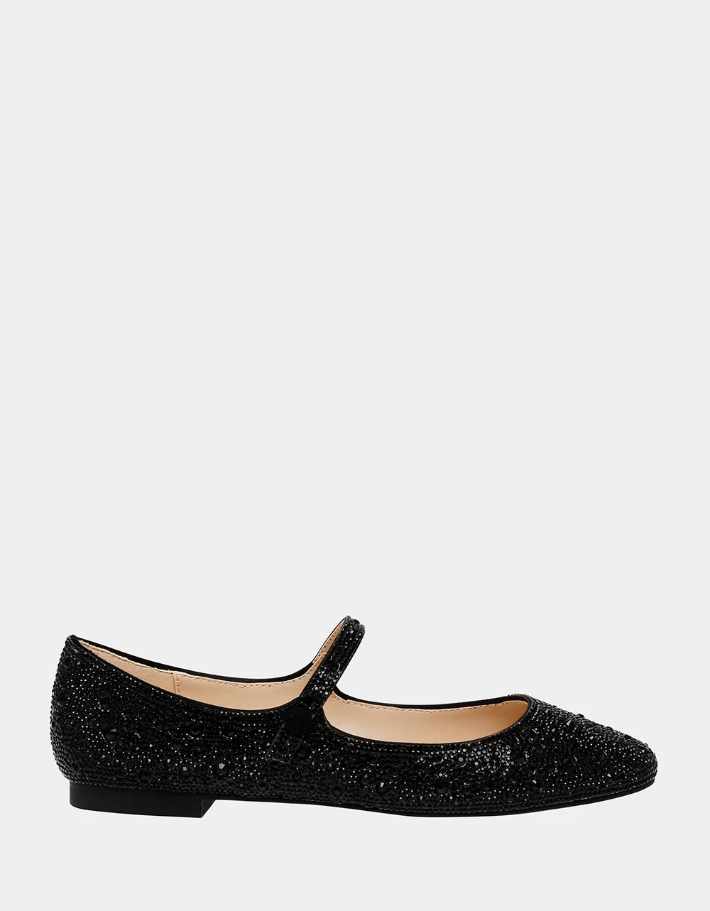 TESS BLACK Rhinestone Mary Jane Flat | Ballet Flats | Betsey Johnson
