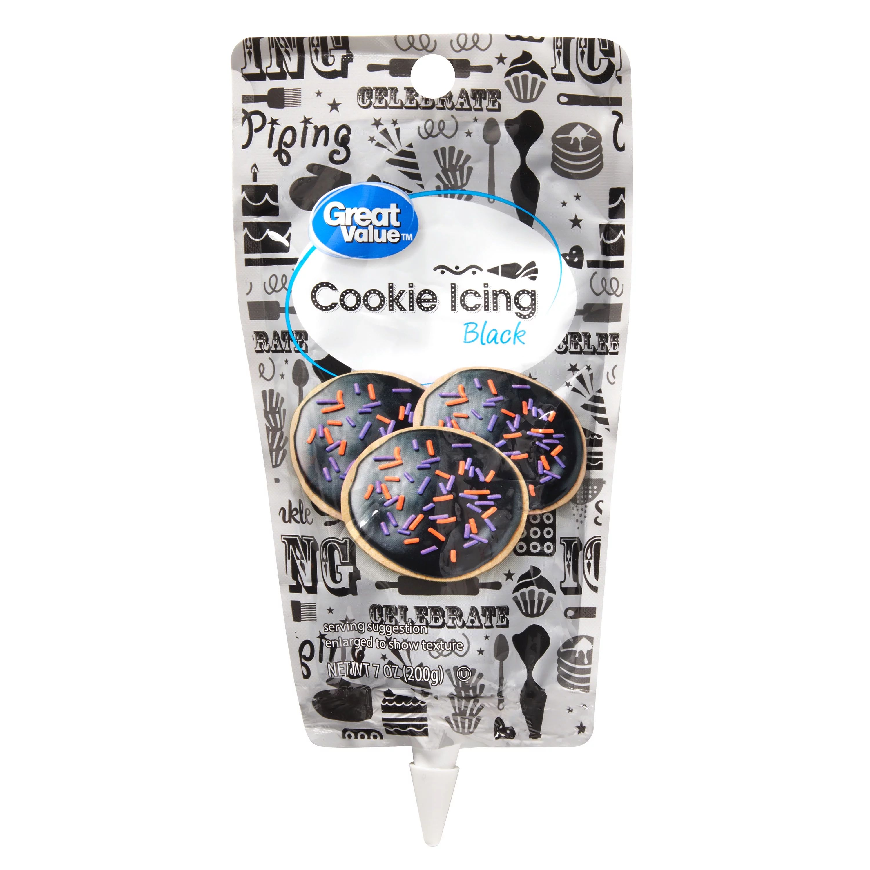 Great Value Halloween Cookie Icing, Black, 7 oz - Walmart.com | Walmart (US)