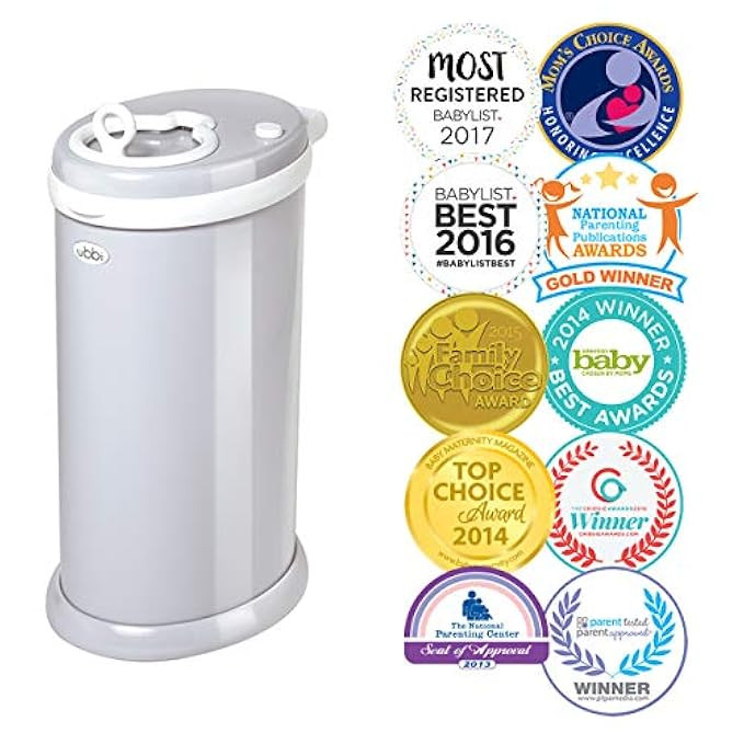 Ubbi Money Saving, No Special Bag Required, Steel Odor Locking Diaper Pail, Gray | Amazon (US)