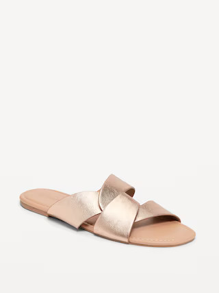 Faux-Leather Link Strap Sandals | Old Navy (US)