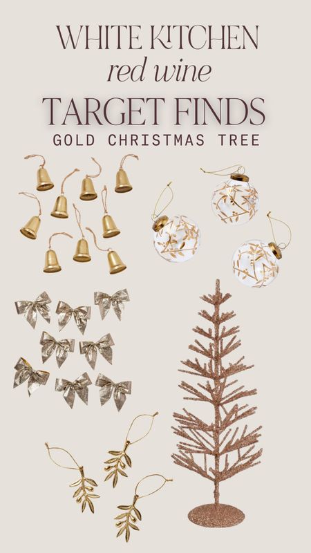 Gold Christmas tree decorations from Target. Target finds, target Christmas, holiday decor  

#LTKHoliday #LTKSeasonal #LTKunder50