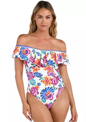 La Blanca Women's Paradiso Off the Shoulder One Piece Swimsuit | Belk
