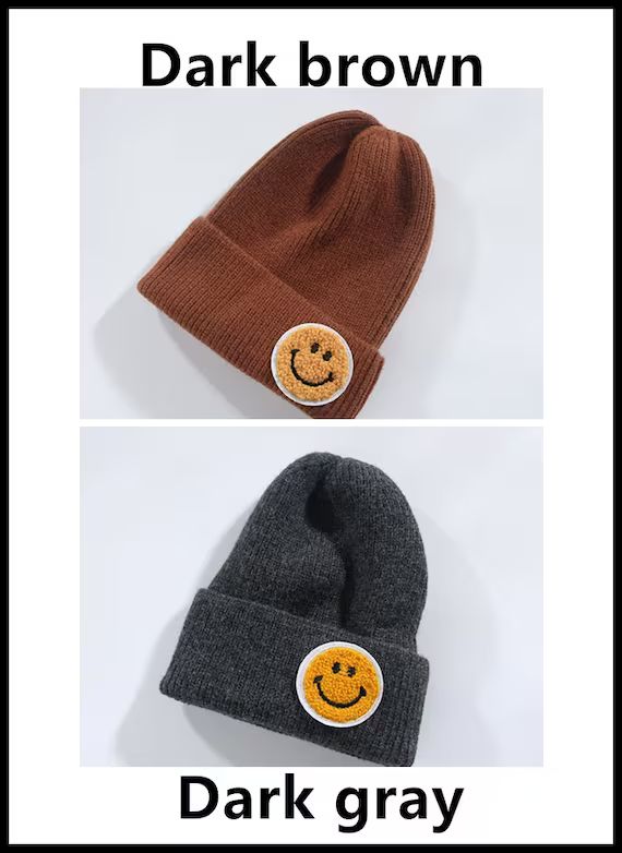 Smiling Face Warm Knitted Hatcute Casual Beanie Hat for | Etsy | Etsy (US)