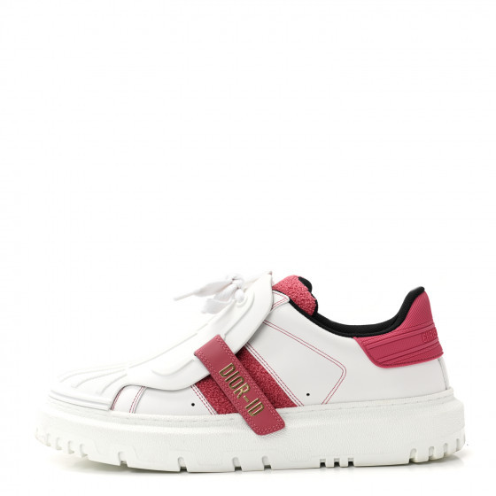 CHRISTIAN DIOR Calfskin Dior-ID Platform Sneaker 40 White Rosa | Fashionphile