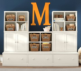 Cameron 3 Cubby Wall Storage System with Cabinets | Pottery Barn Kids