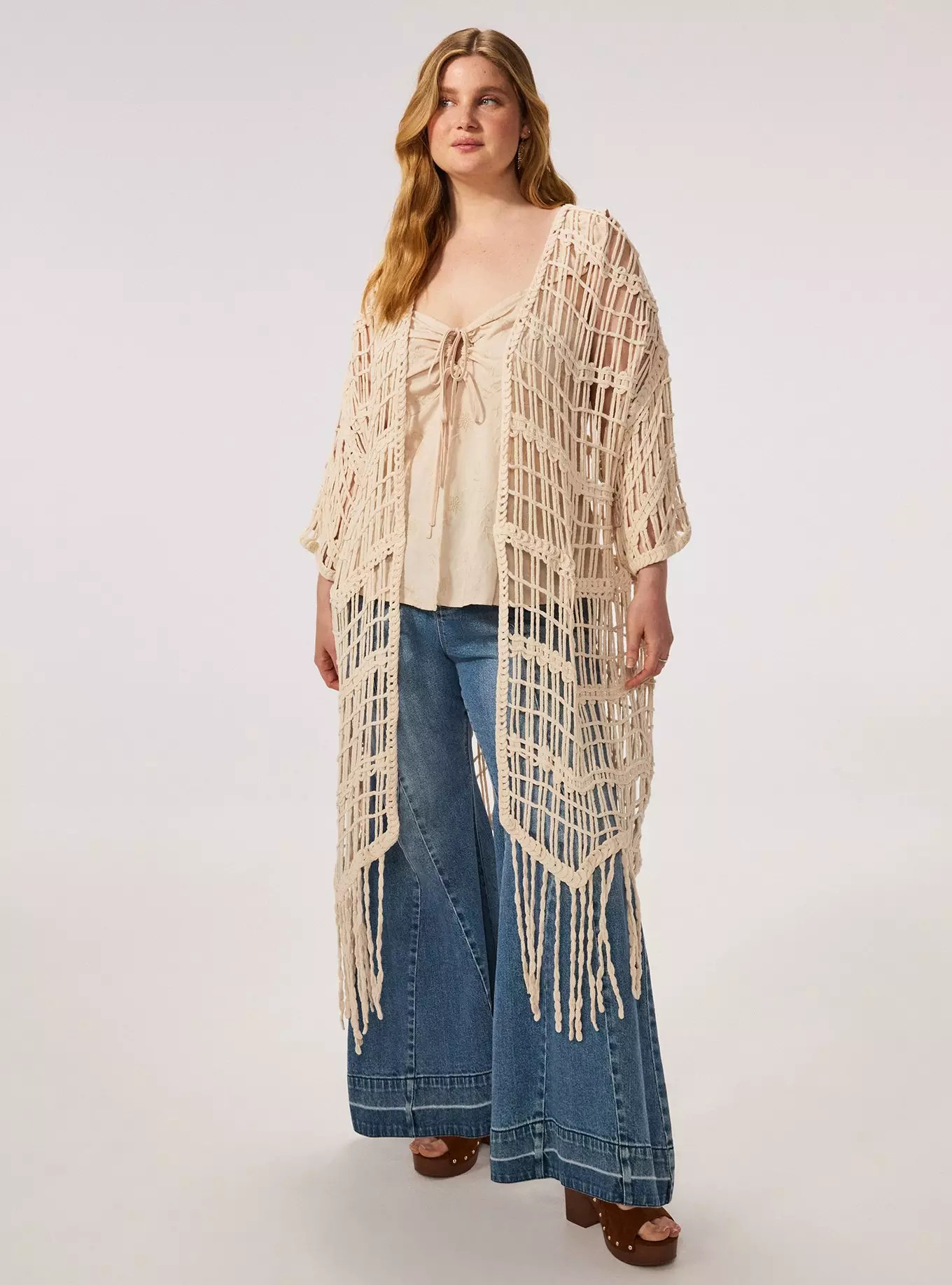 Festi Crochet Fringe Kimono | Torrid (US & Canada)