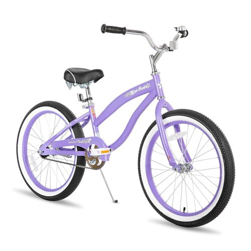 JOYSTAR 20 Inch Kids Cruiser Bike for Girls Ages 6-10 Years Old Single Speed Beach Cruiser 20in Kids Bike with Coaster Brake Purple | Amazon (US)