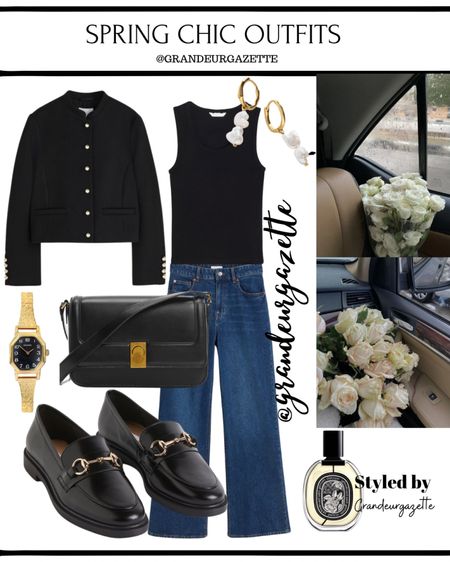 Chic Jeans Outfit | Jeans Outfit | Black Tweed Jacket| Straight Leg Jeans| Black loafer| Gold and Black Watch | Diptique Rose Perfume | Pearl jewellery | Spring Outfits 

#LTKSeasonal #LTKitbag #LTKshoecrush