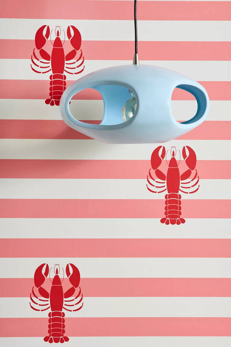 ShowMeMars Lobster Nautical Stripes Removable Wallpaper | Urban Outfitters (US and RoW)