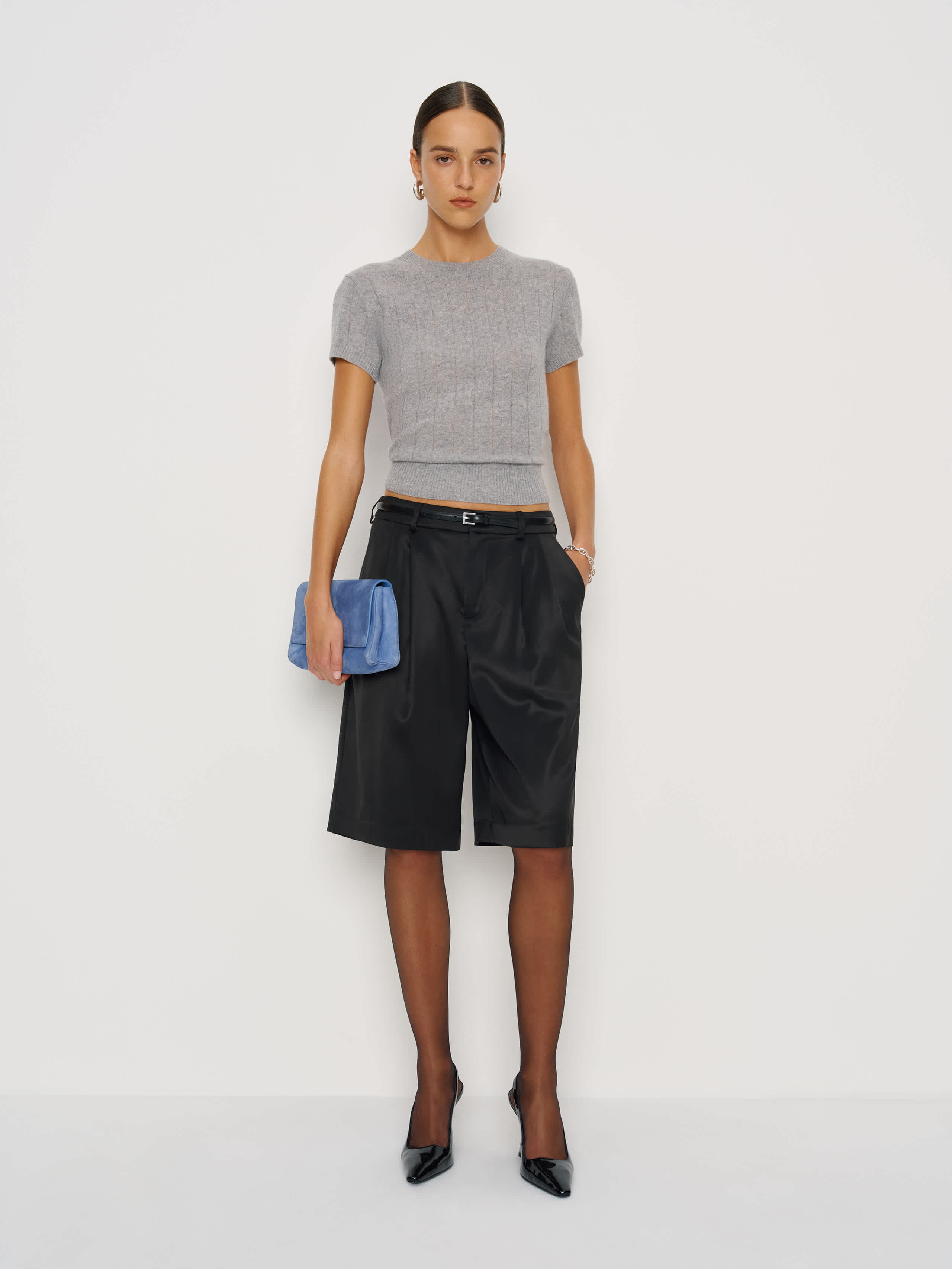 Reformation Drew Satin Short Black 6 | Reformation (Global)